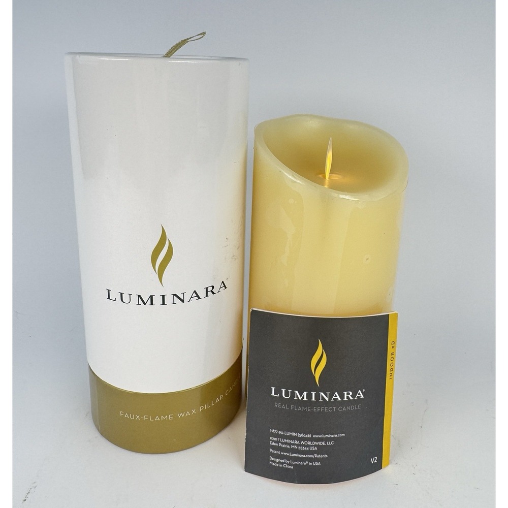 Luminara Flameless Wax Pillar Candle 7.5" X 3.5" Faux Flickering With Timer